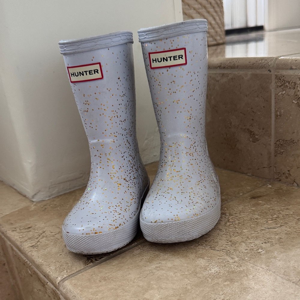 Hunter Kids Rain Boots with Gold Speckle